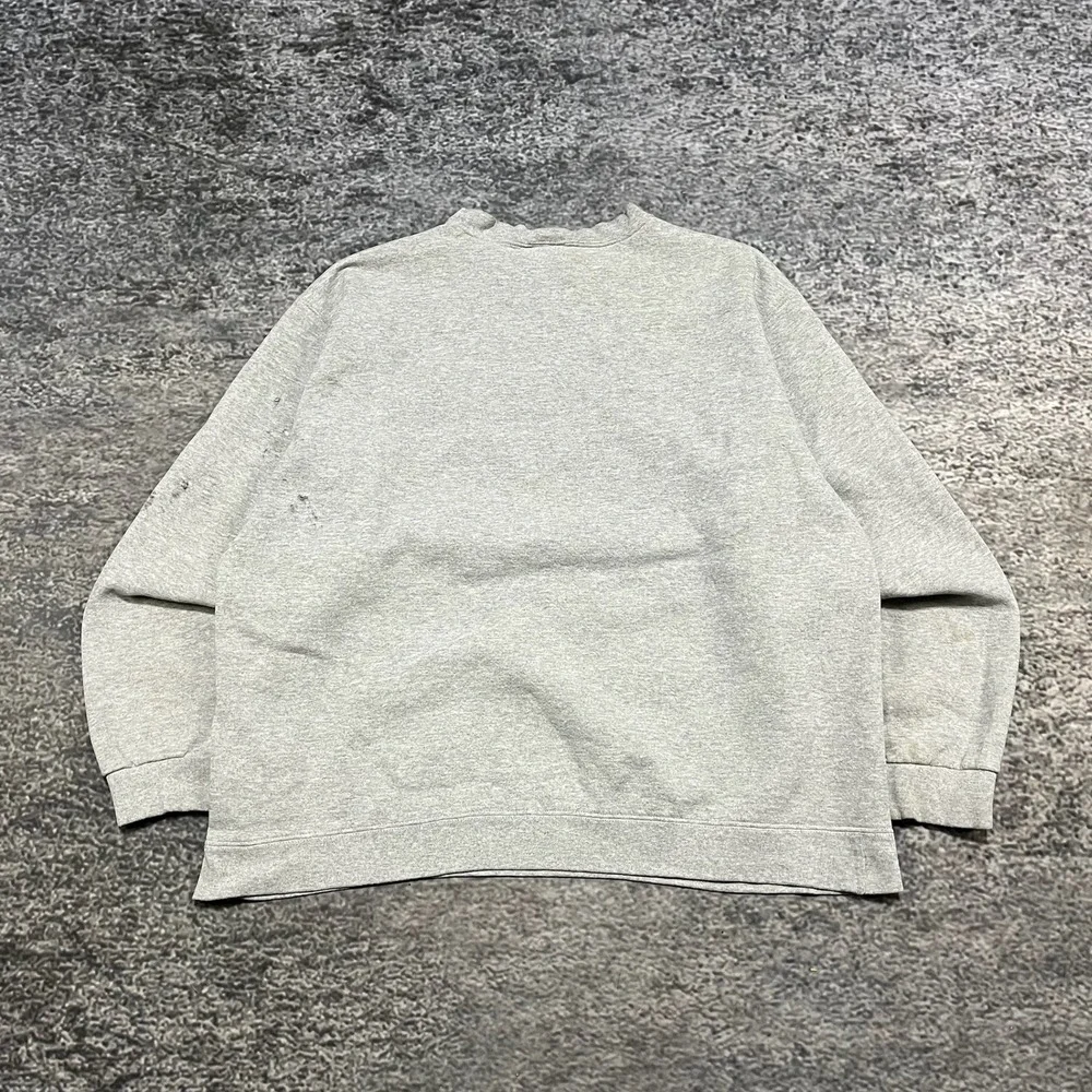 Vintage‎ 90s Nike Sweatshirt Mens XL Gray Mini Swoosh Embroidered Crewneck